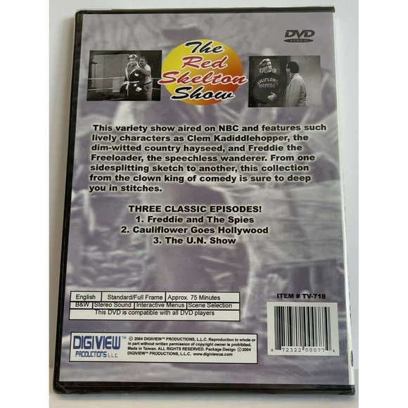 NEW Factory Sealed The Red Skelton Show, Three Vintage Episodes 2004 DVD Comedy - Picture 2 of 3